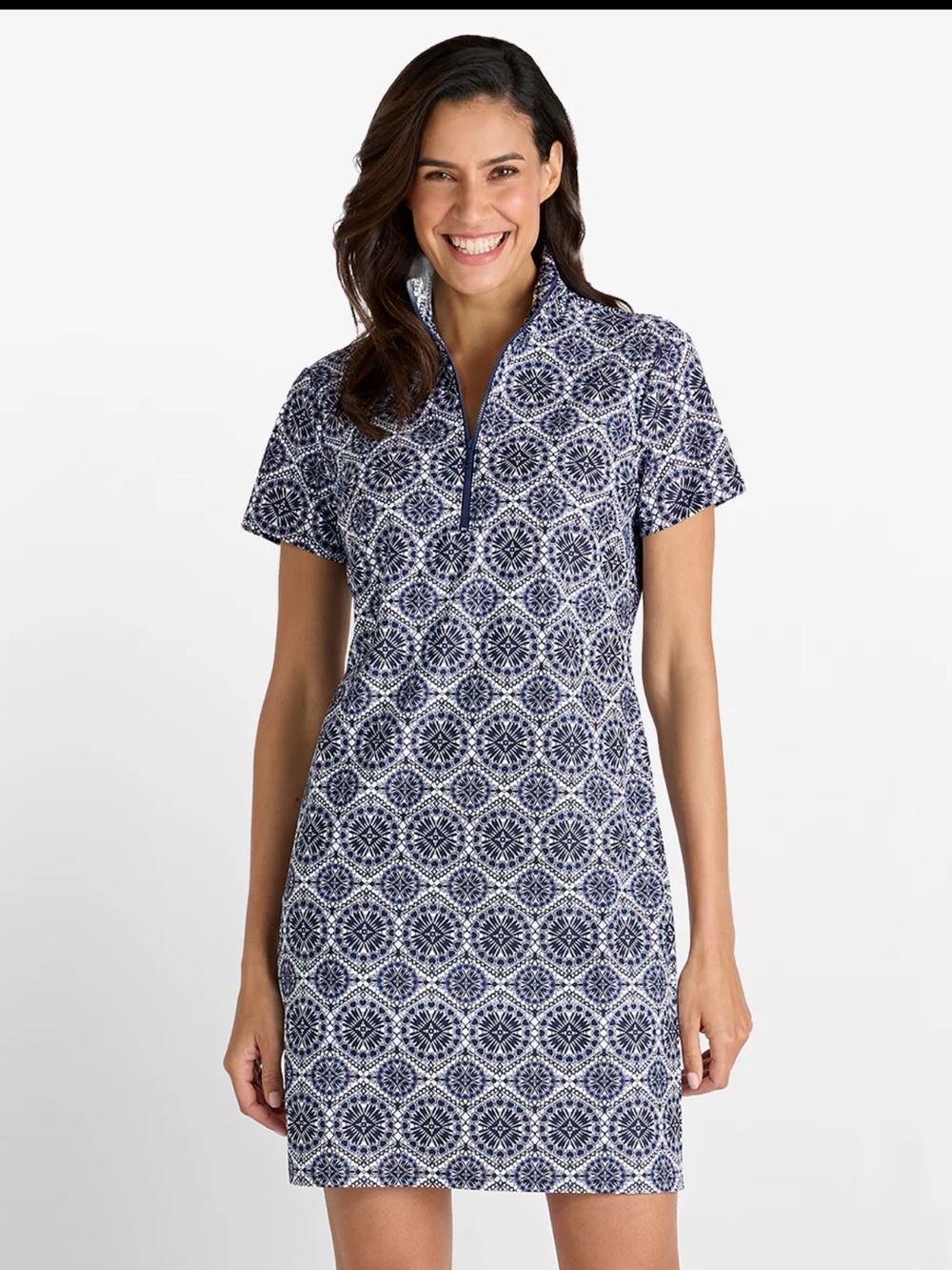 Jude  Connally Alexia Dress Jude Cloth Tribal Medallion Navy travel vacation